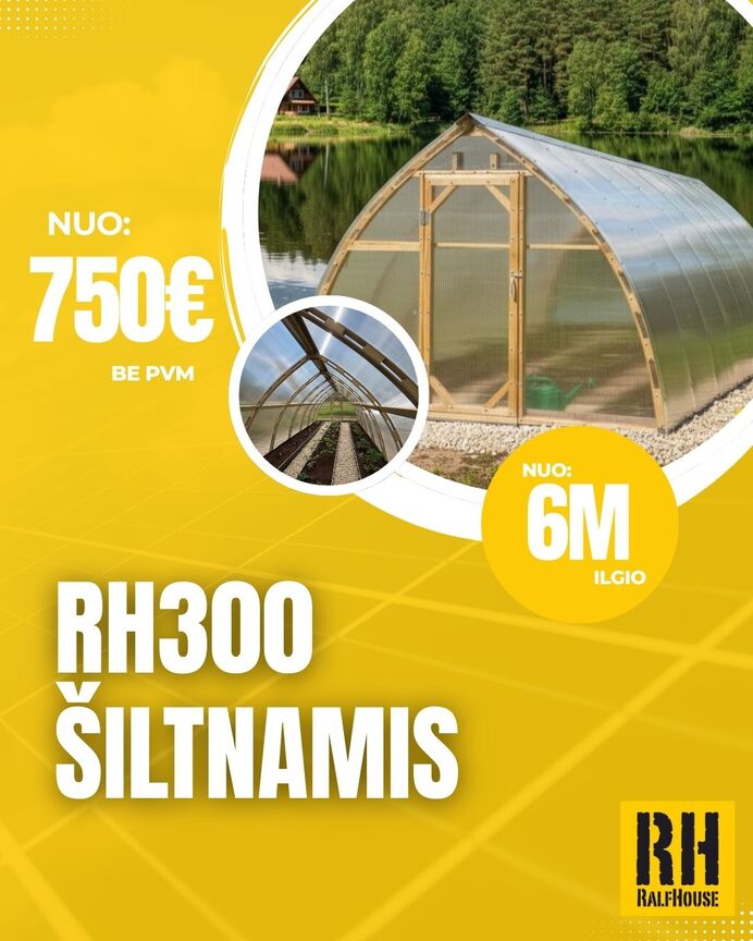 Ralfhouse šiltnamiai, kaina nuo 750e + PVM