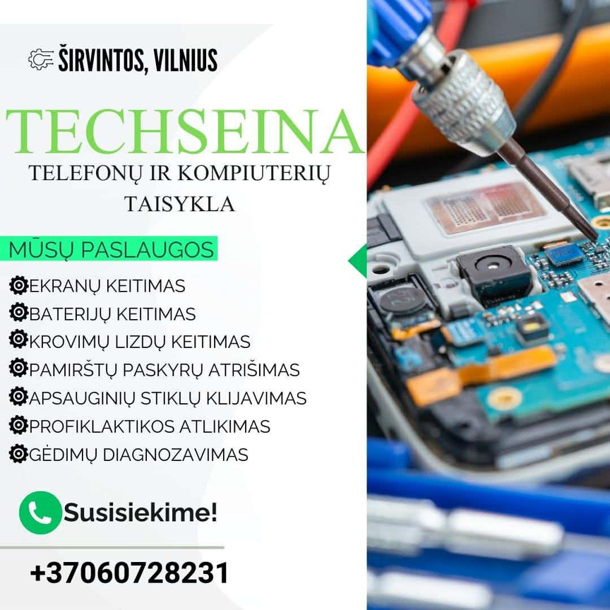 Telefonų ir kompiuterių remontas Vilnius ir Širvintos