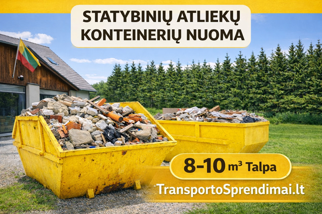 Statybinių atliekų išvežimas, griovimo darbai