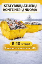 Statybinių atliekų išvežimas, griovimo darbai