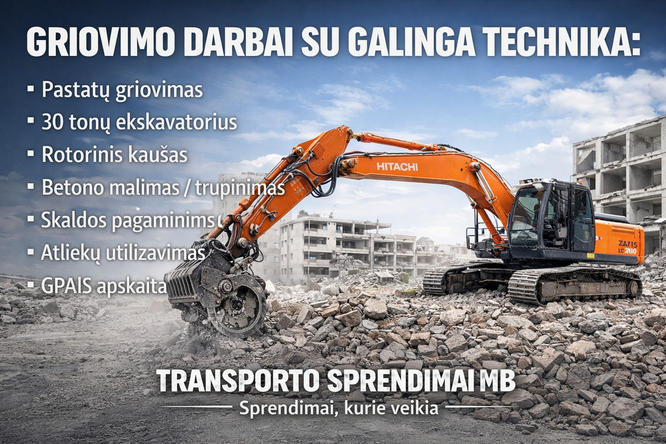 Griovimo darbai- demontavimas