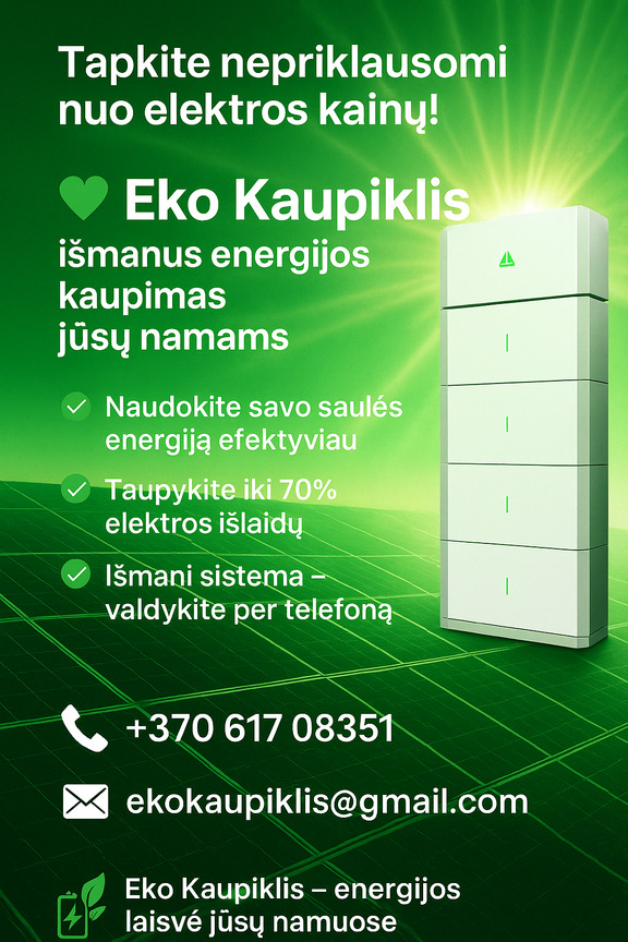 ENERGIJOS KAUPIKLIS NAMAMS su hibridiniu inverteriu – nuo 2 750 € | Montuojame visoje Lietuvoje