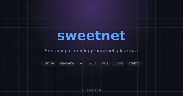 Sweetnet – Profesionalus svetainių ir el. parduotuvių kūrimas