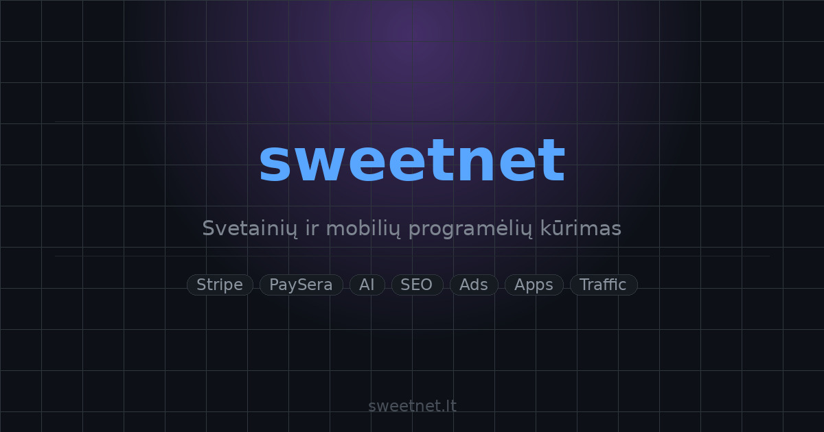 Interneto svetainių ir el. parduotuvių kūrimas – Sweetnet