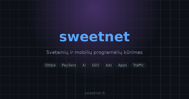 Interneto svetainių ir el. parduotuvių kūrimas – Sweetnet