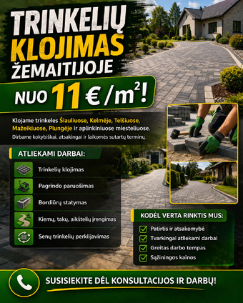 Trinkeliu klojimas bortu statymas