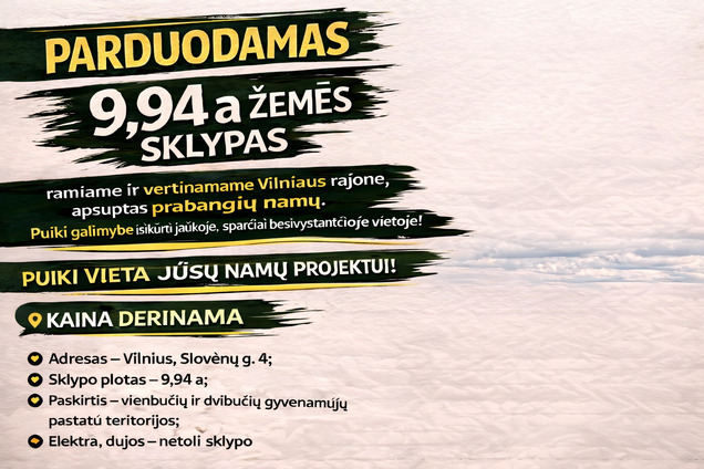 Prabangios kaimynystės apsuptyje Klanėnuose, Slovėnų g., parduodamas  9,94 a žemės sklypas!