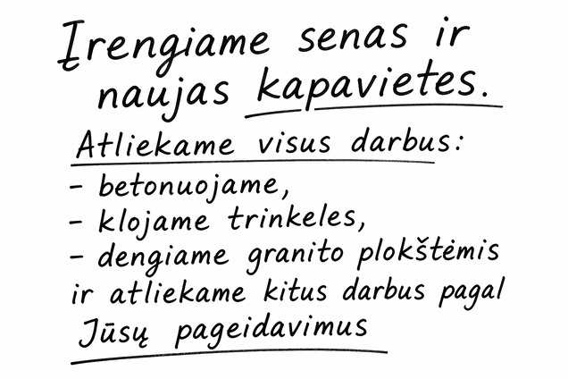 Kapaviečių tvarkymas