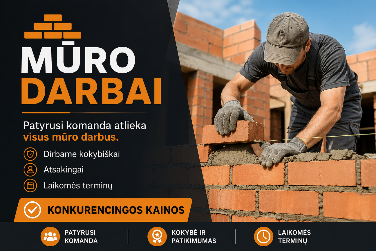 Profesionalus mūrininkai ieško Darbo