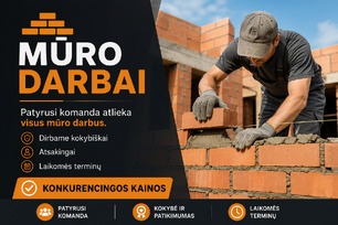 Profesionalus mūrininkai ieško Darbo