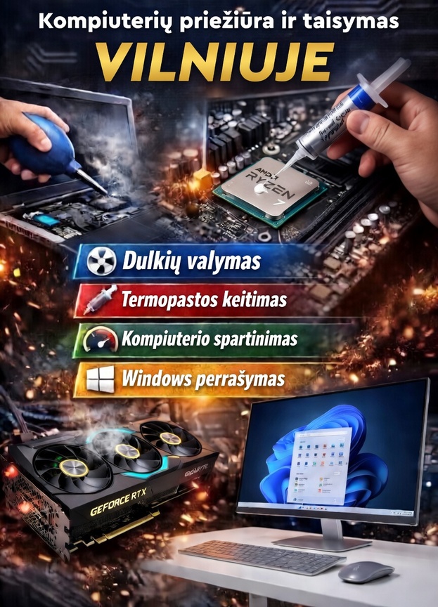 Kompiuterių remontas Windows perrašymas, įrašymas