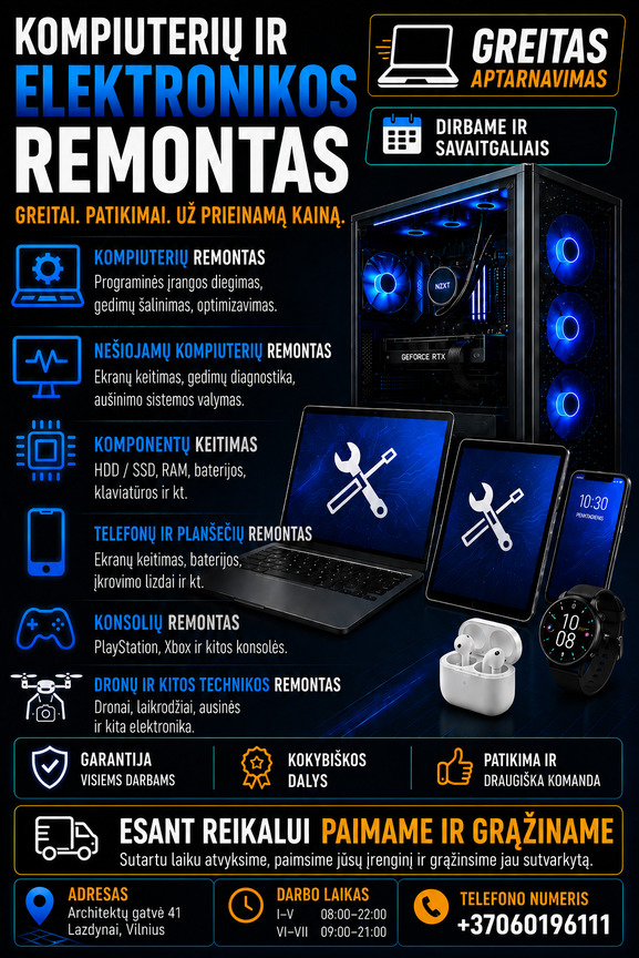Kompiuterių remontas / Windows Irašymas