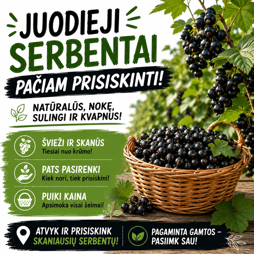 Juodieji serbentai pačiam prisiskinti