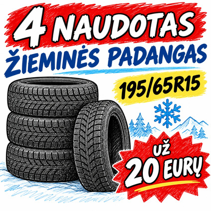 Parduodu padangas 195/65R15  už 20 eurų