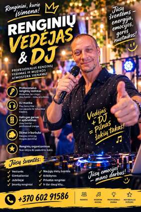 Renginių vedėjo ir dj paslaugos visoje Lietuvoje