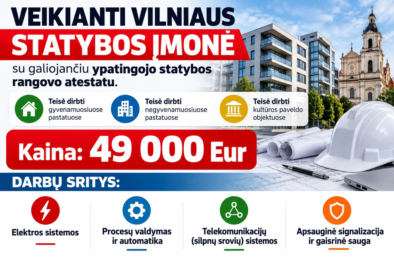Atestuota statybos įmonė — parduodama