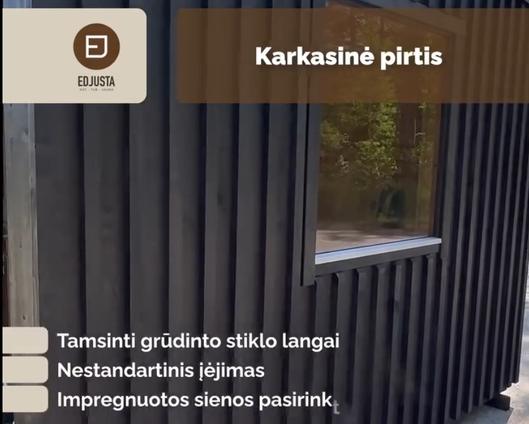 ✨️ Stilinga karkasinė pirtis nestandartinio dizaino ieškotojams ✨️