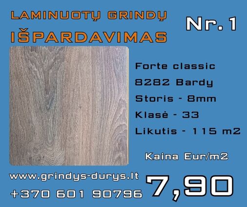 Laminuotų grindų išpardavimas