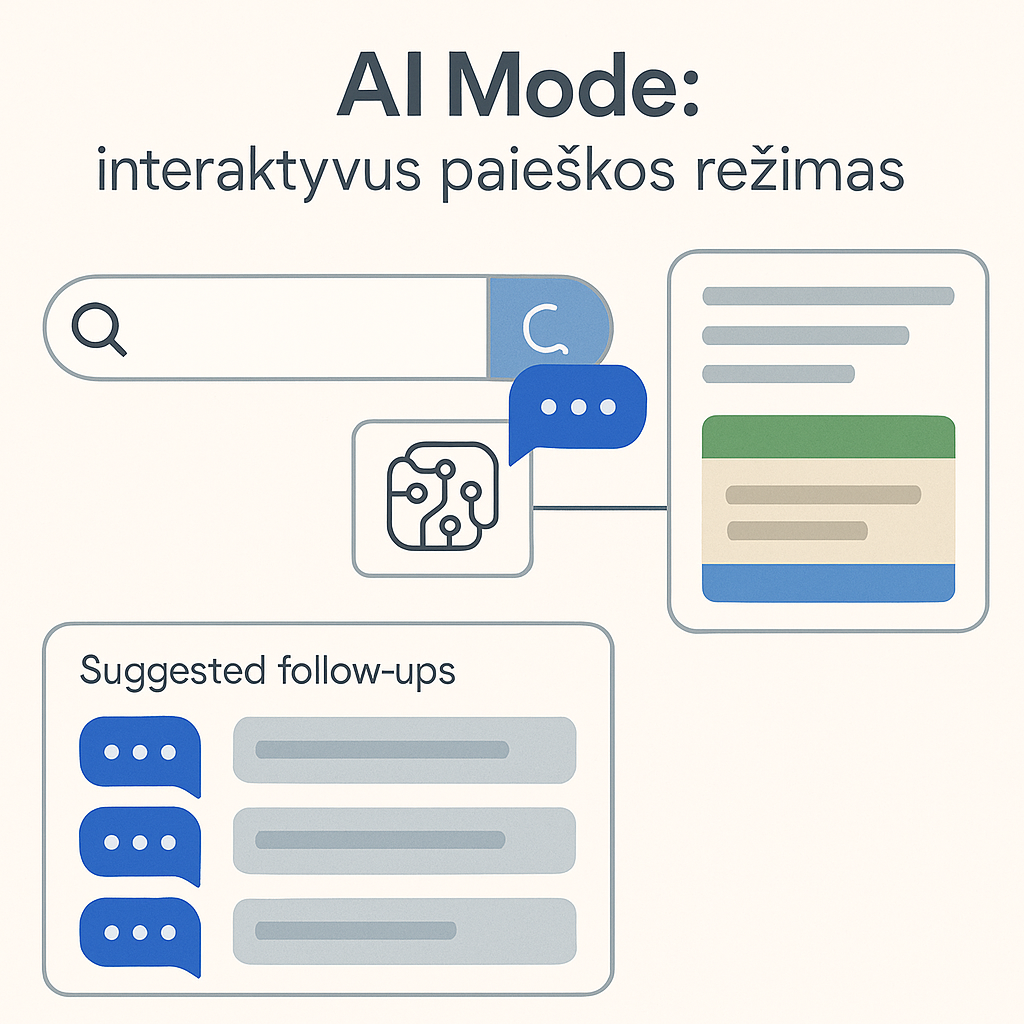 AI Mode sąveikos pavyzdys