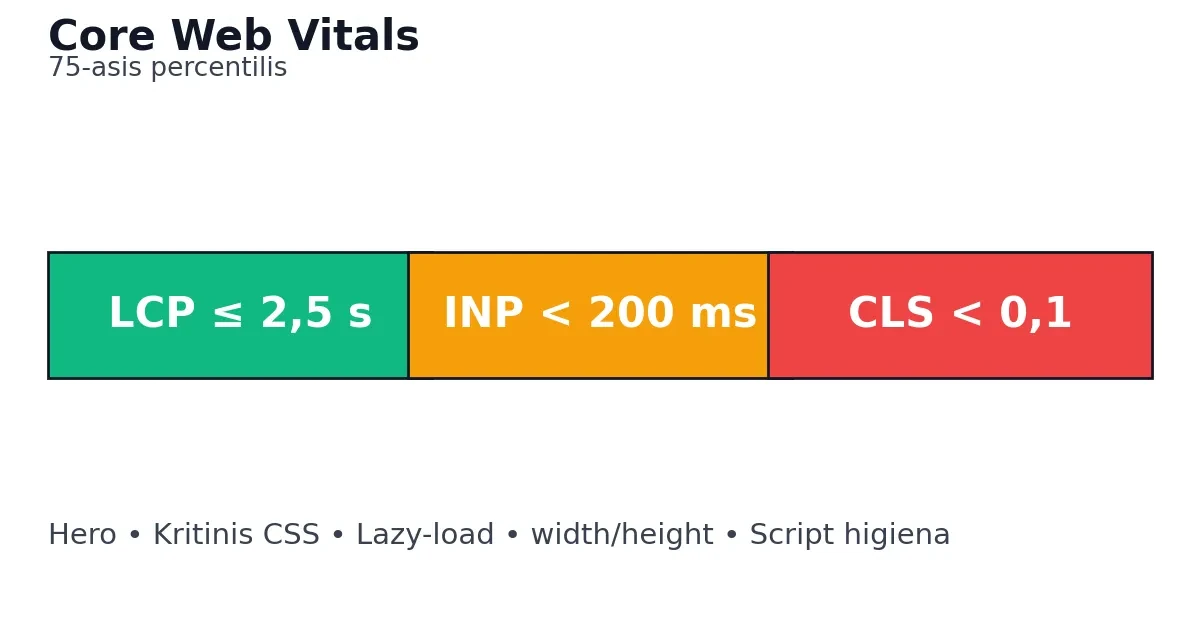 Core Web Vitals (75‑asis pctl.)
