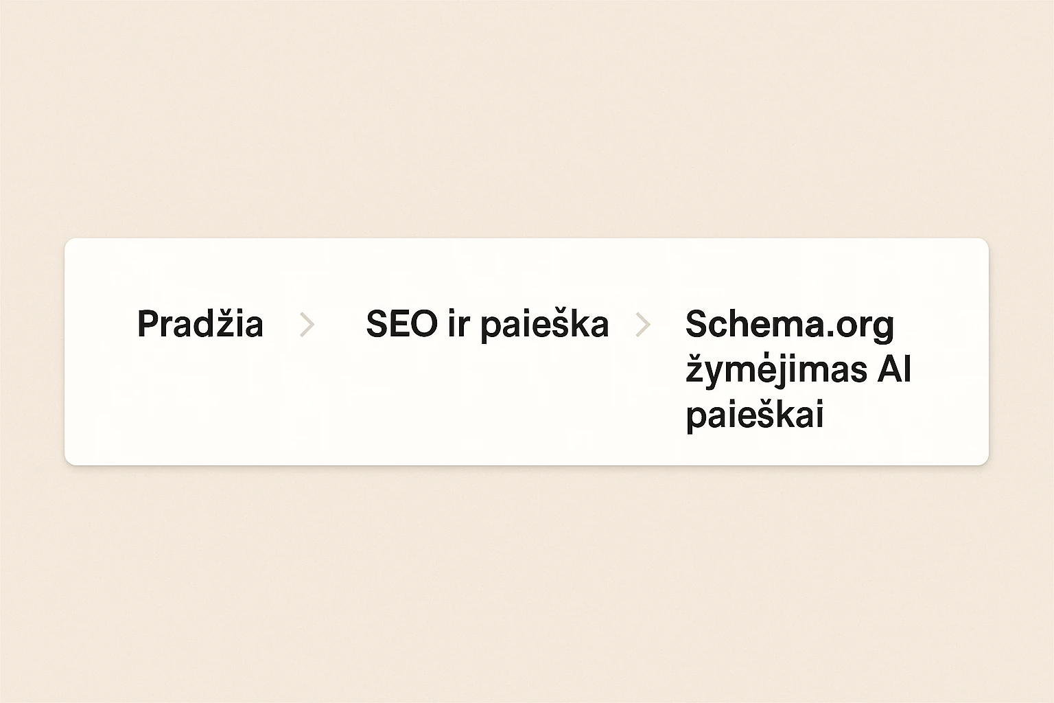 BreadcrumbList pavyzdys ir informacinė architektūra