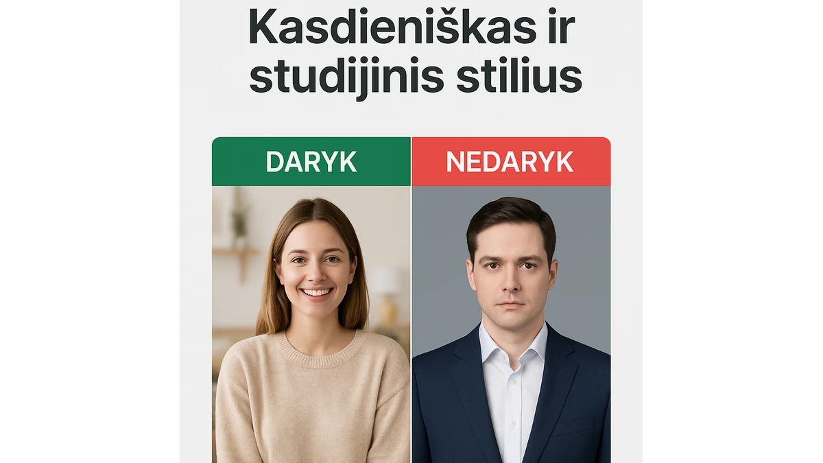 Kasdieniško ir studijinio stiliaus palyginimas vaizdo reklamoje